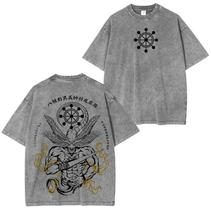 Jujutsu Kaisen Mahoraga Printed Unisex Washed T-Shirt