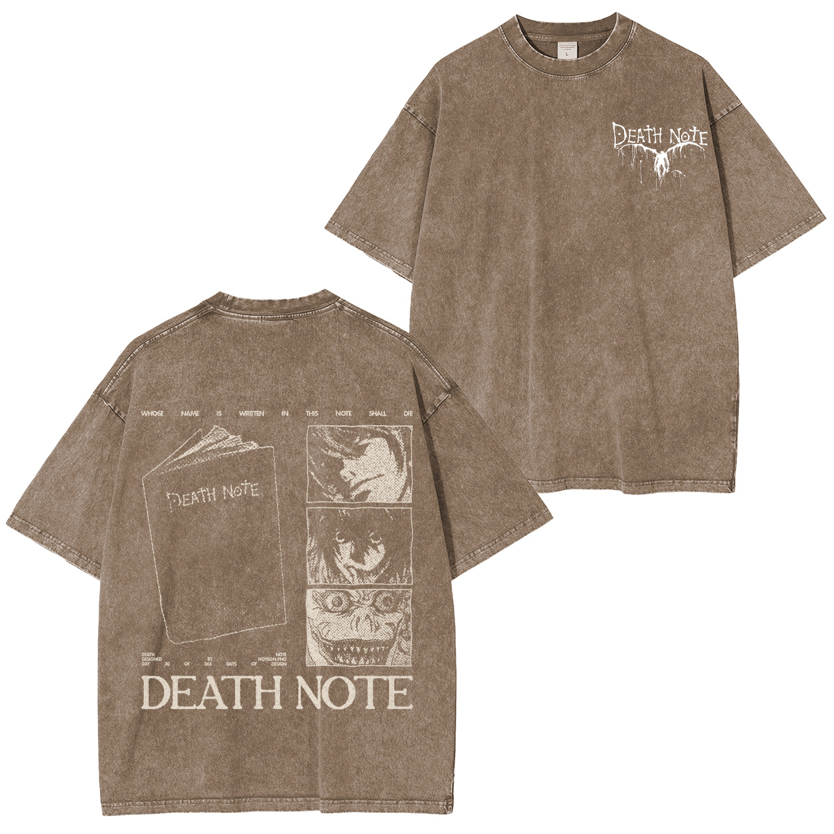 Death Note Printed Unisex Washed T-Shirt