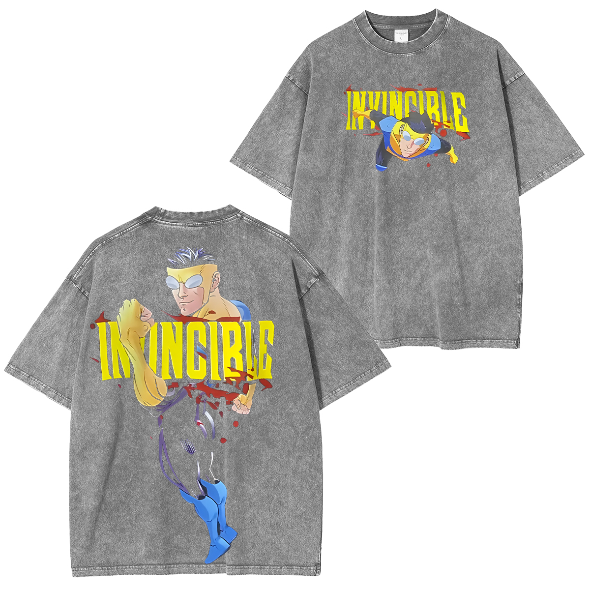 Invincible Printed Unisex Washed T-Shirt