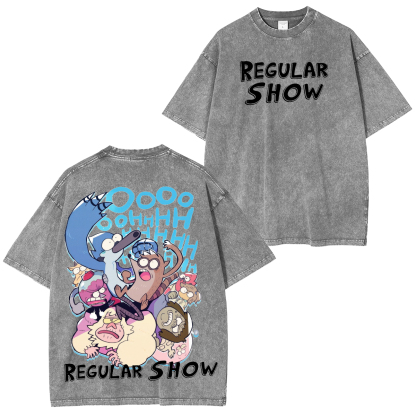 Regular Show Printed Unisex Washed T-Shirt