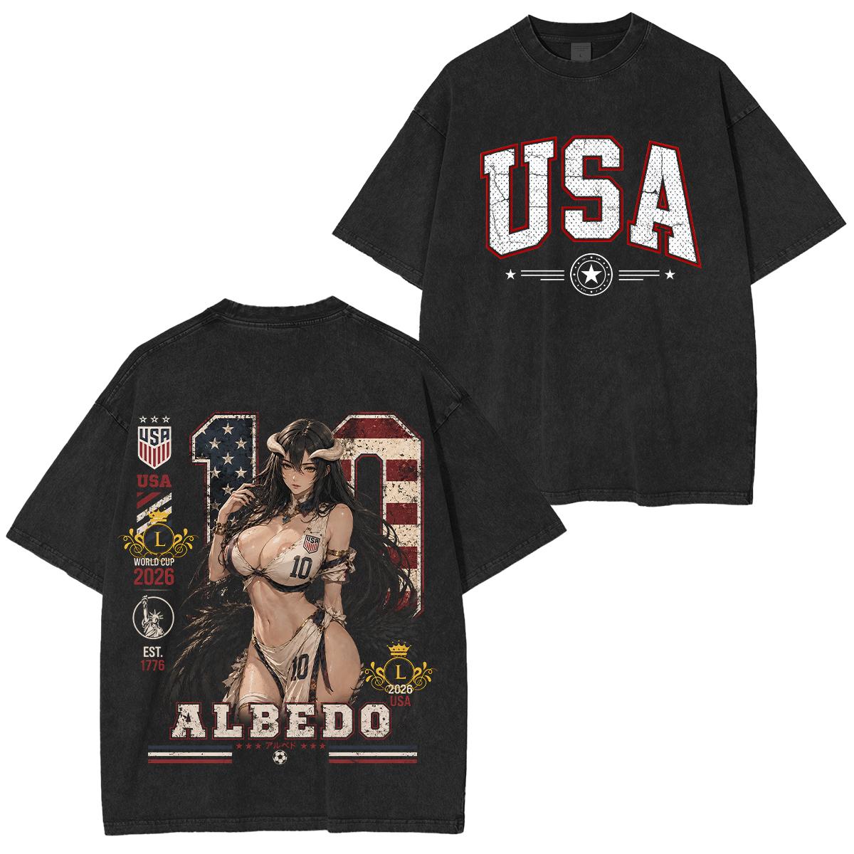 Overlord Albedo Printed Unisex Washed T-Shirt