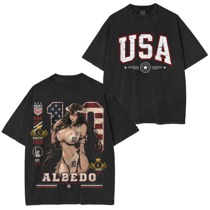 Overlord Albedo Printed Unisex Washed T-Shirt
