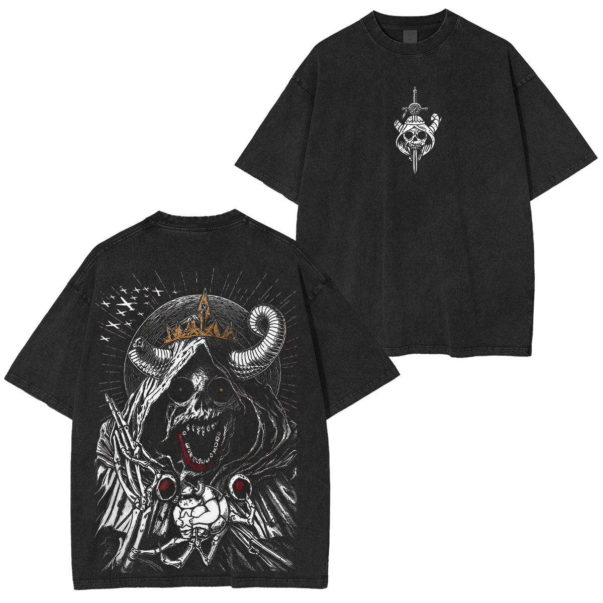 Adventure Time The Lich Printed Unisex Washed T-Shirt