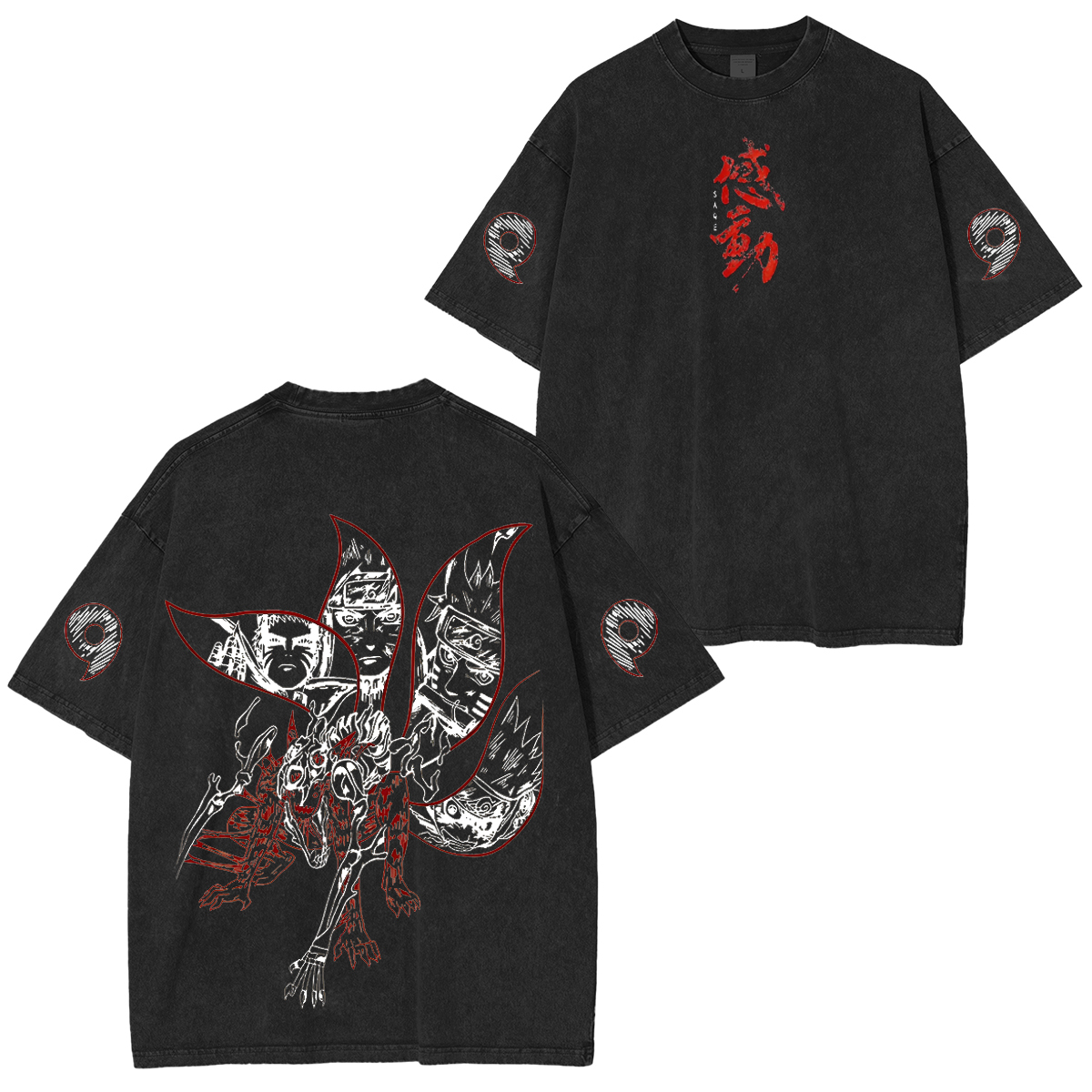 Naruto Kurama Unisex Washed T-Shirt