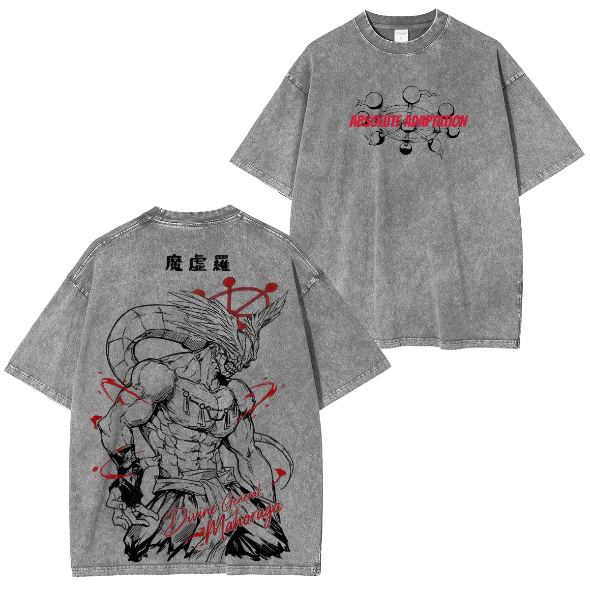 Jujutsu Kaisen Mahoraga Printed Unisex Washed T-Shirt
