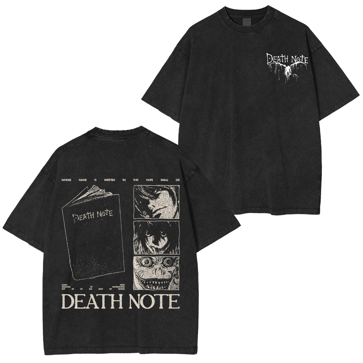 Death Note Printed Unisex Washed T-Shirt
