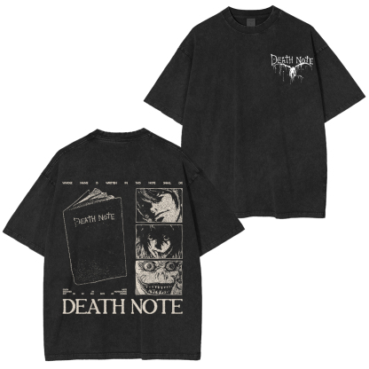 Death Note Printed Unisex Washed T-Shirt
