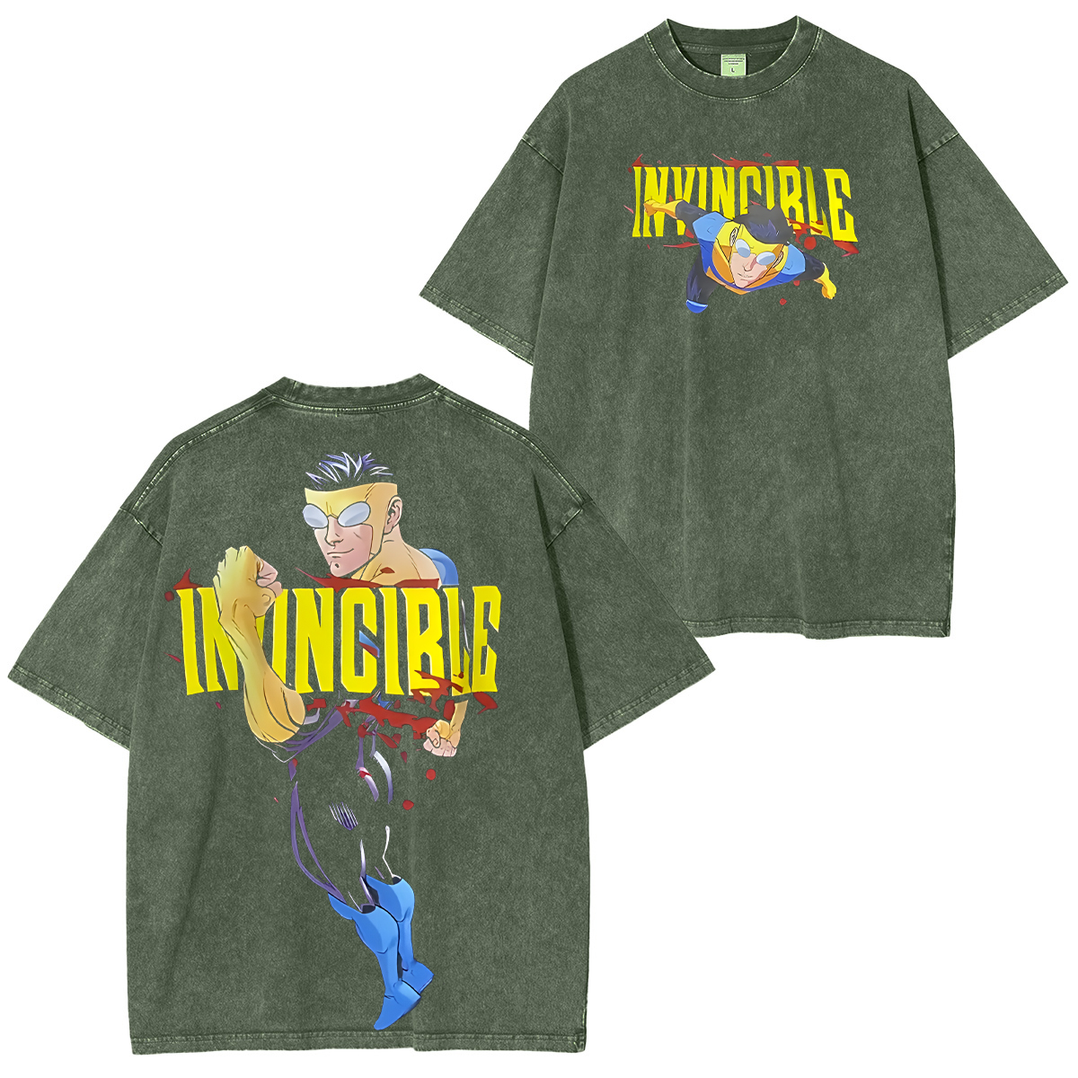 Invincible Printed Unisex Washed T-Shirt