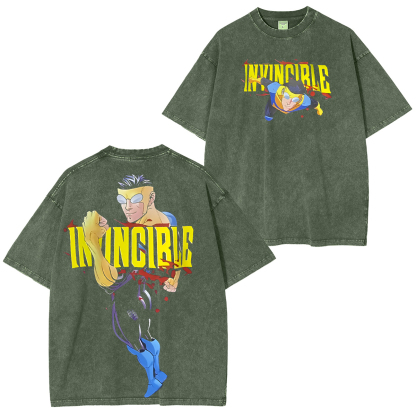 Invincible Printed Unisex Washed T-Shirt