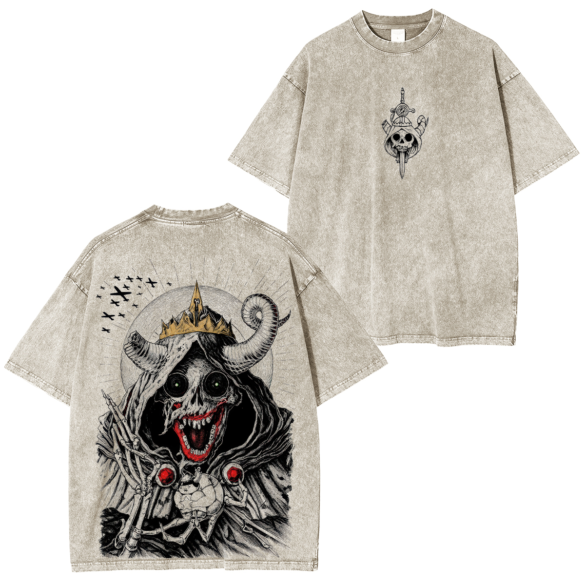 Adventure Time The Lich Printed Unisex Washed T-Shirt