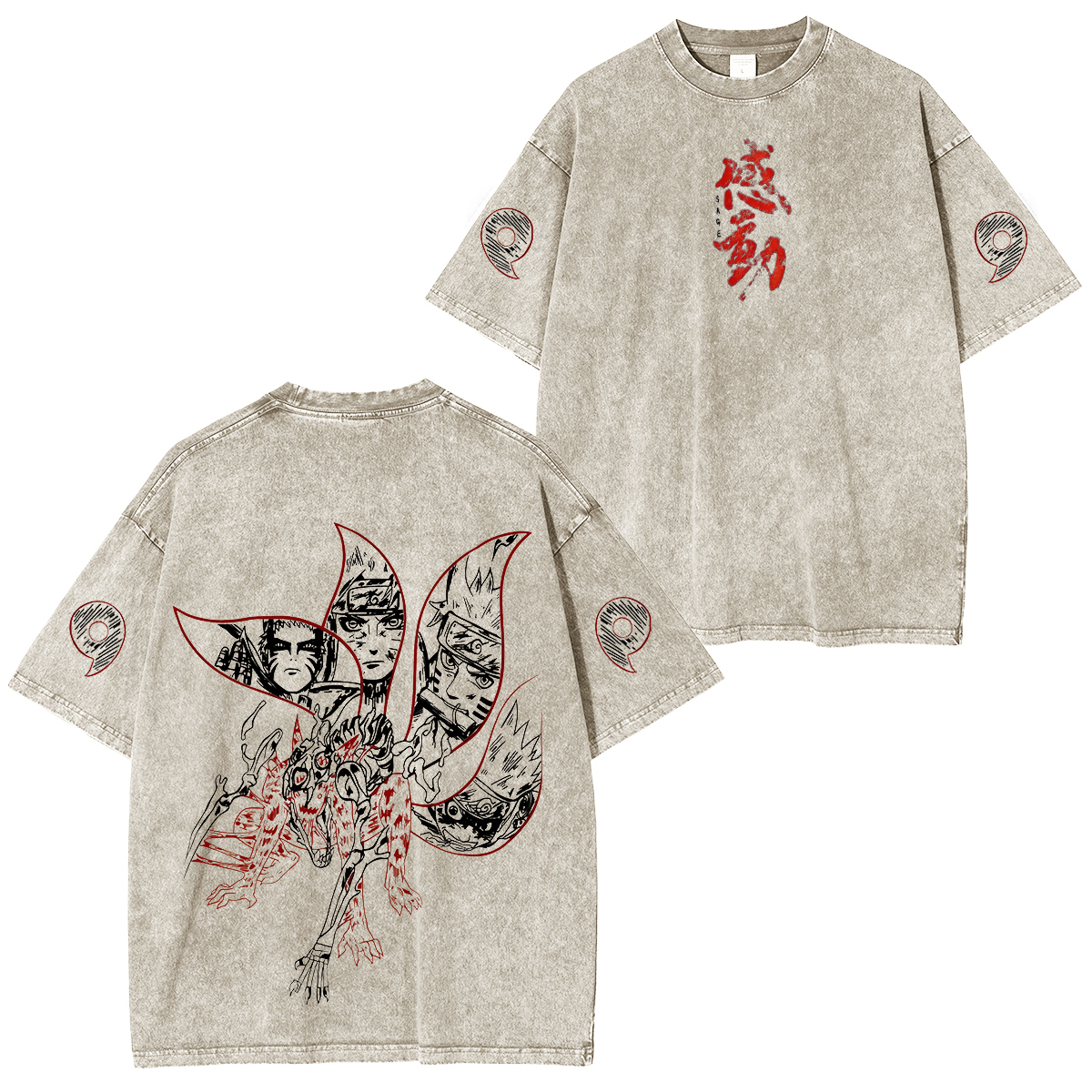Naruto Kurama Unisex Washed T-Shirt