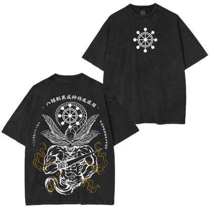 Jujutsu Kaisen Mahoraga Printed Unisex Washed T-Shirt
