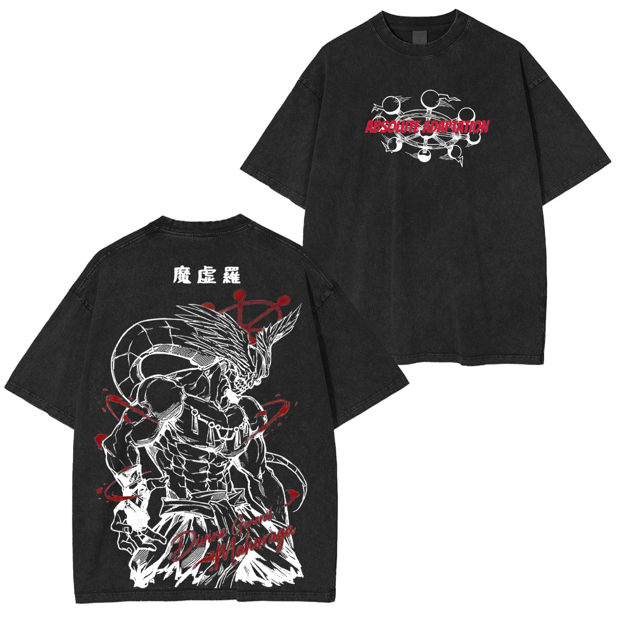 Jujutsu Kaisen Mahoraga Printed Unisex Washed T-Shirt