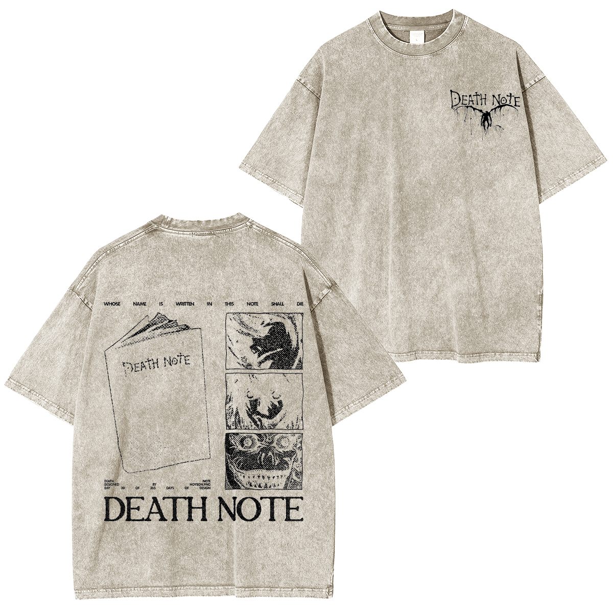 Death Note Printed Unisex Washed T-Shirt