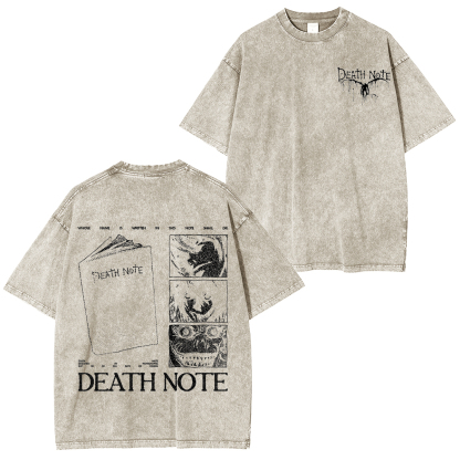 Death Note Printed Unisex Washed T-Shirt