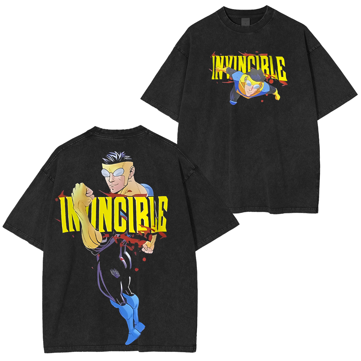 Invincible Printed Unisex Washed T-Shirt