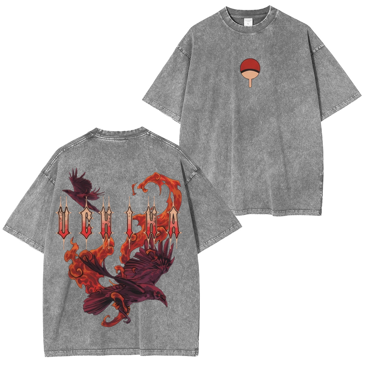 Naruto Uchiha Clan Unisex Washed T-Shirt