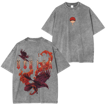 Naruto Uchiha Clan Unisex Washed T-Shirt