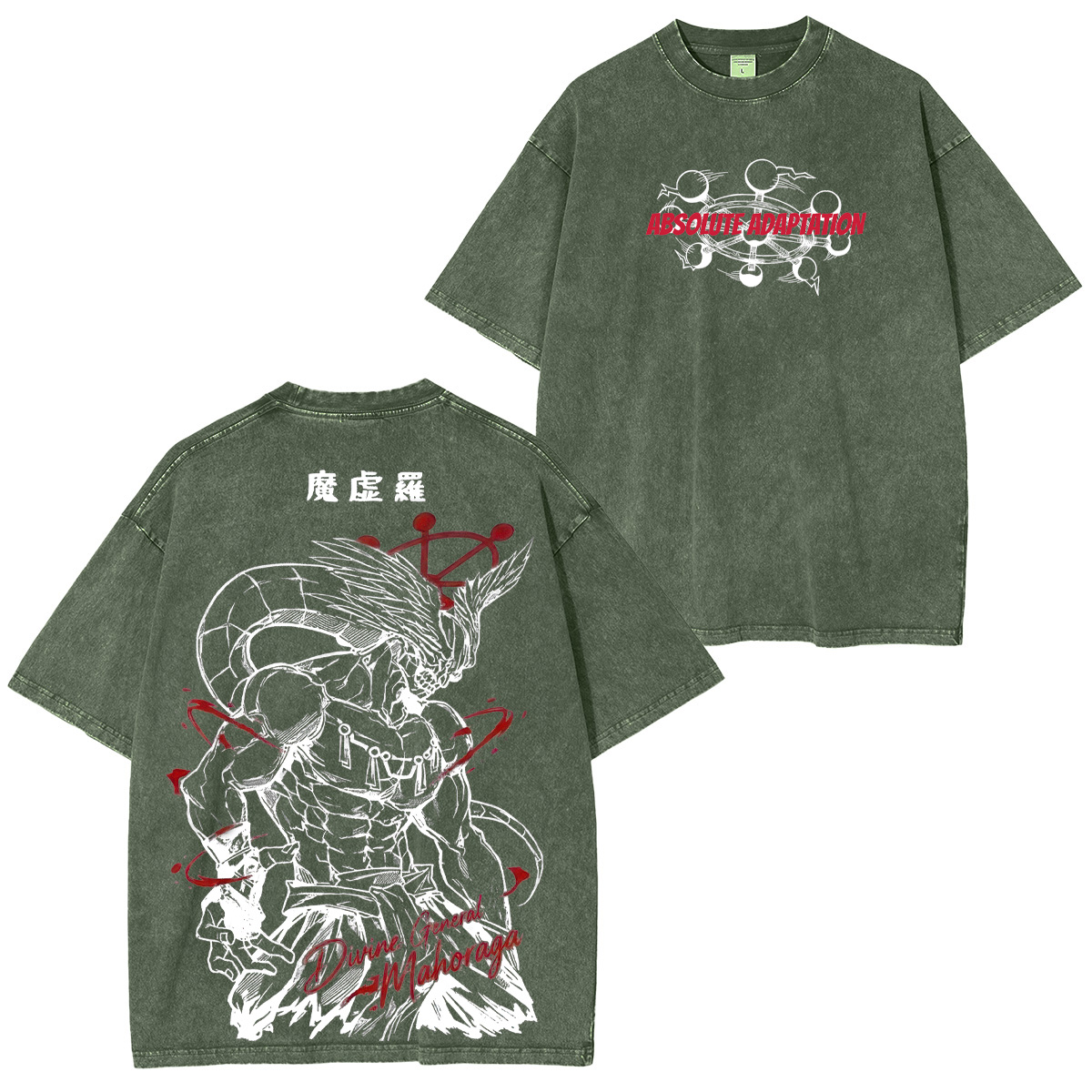 Jujutsu Kaisen Mahoraga Printed Unisex Washed T-Shirt