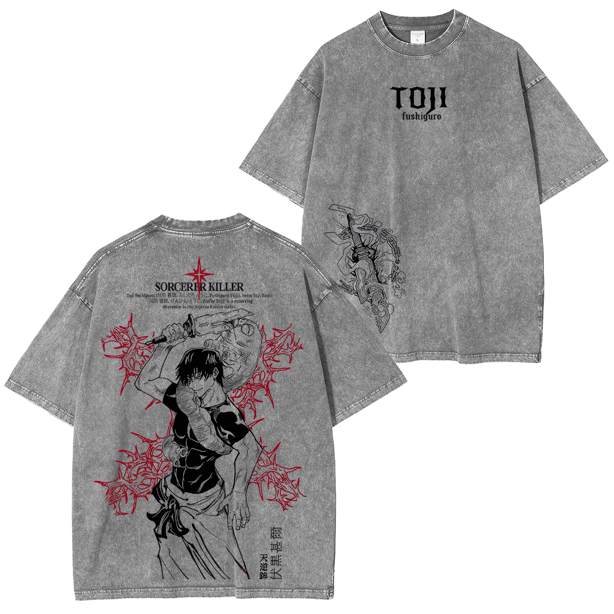 Jujutsu Kaisen Toji Fushiguro Unisex Washed T-Shirt