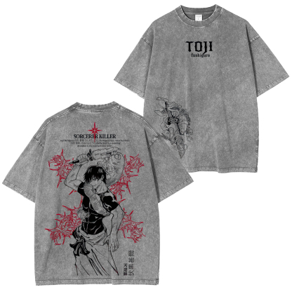 Jujutsu Kaisen Toji Fushiguro Unisex Washed T-Shirt