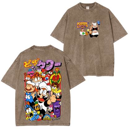 Pizza Tower Peppino Spaghetti Printed Unisex Washed T-Shirt