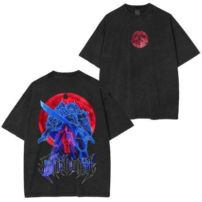 Naruto Madara Uchiha Unisex Washed T-Shirt