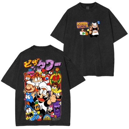 Pizza Tower Peppino Spaghetti Printed Unisex Washed T-Shirt