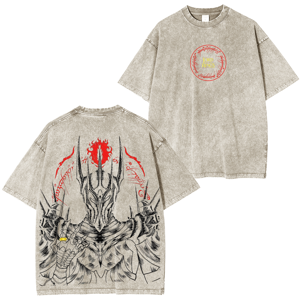 The Lord of the Rings Printed Unisex Washed T-Shirt