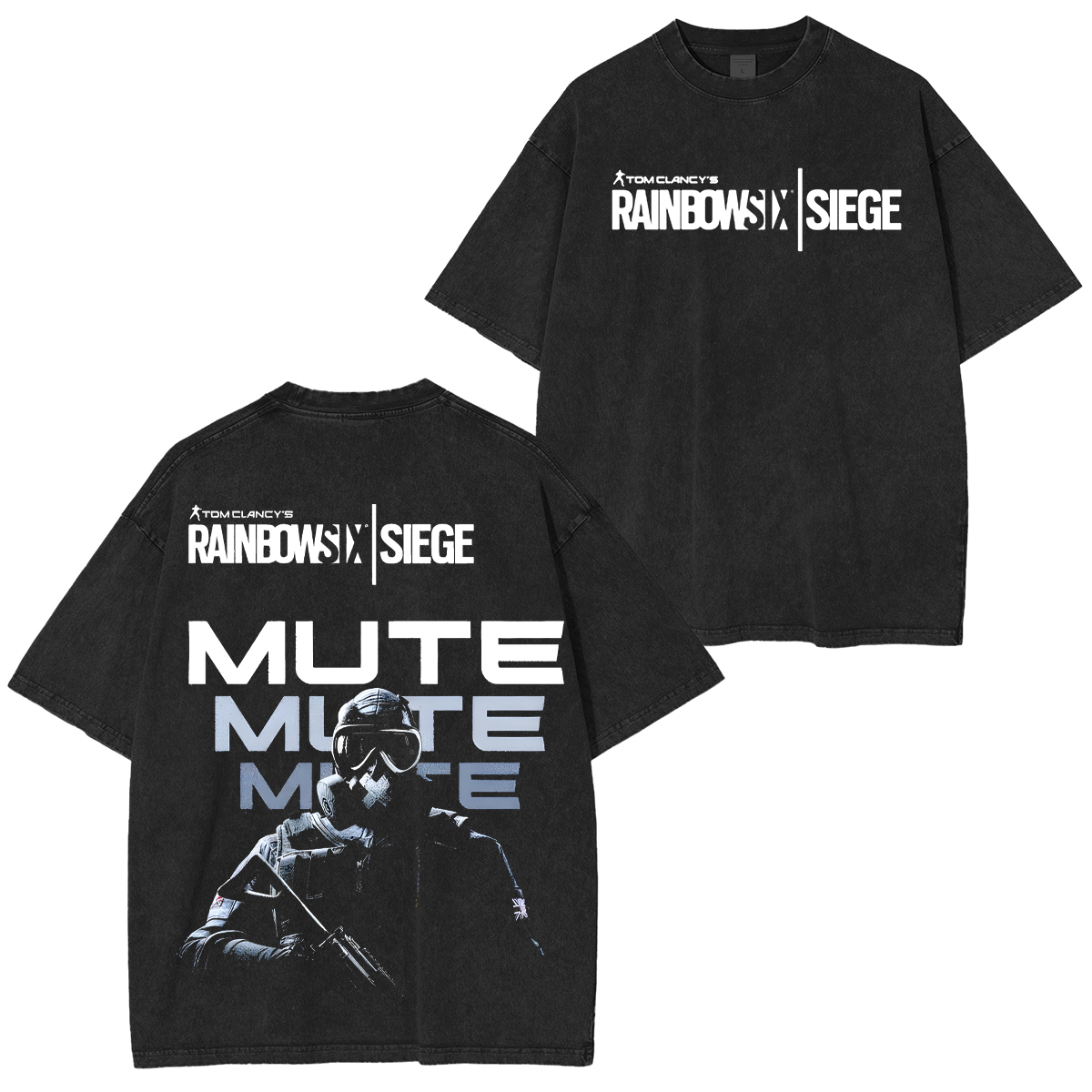 Rainbow Six Siege Printed Unisex Washed T-Shirt