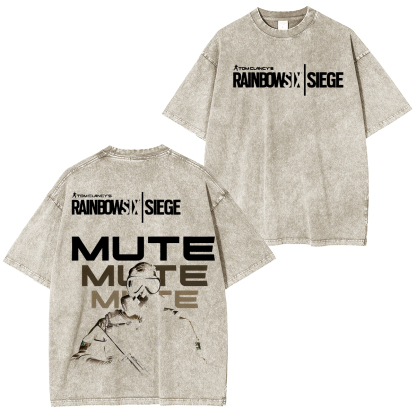 Rainbow Six Siege Printed Unisex Washed T-Shirt