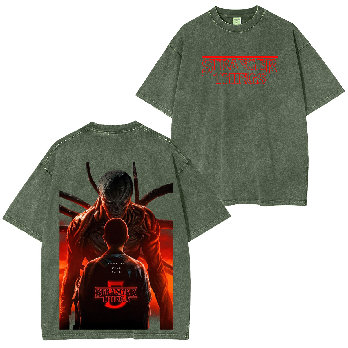 Stranger Things Season 5 Unisex Washed T-Shirt