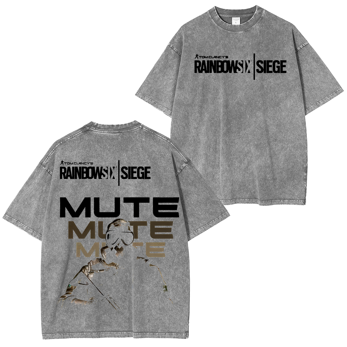 Rainbow Six Siege Printed Unisex Washed T-Shirt
