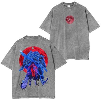 Naruto Madara Uchiha Unisex Washed T-Shirt
