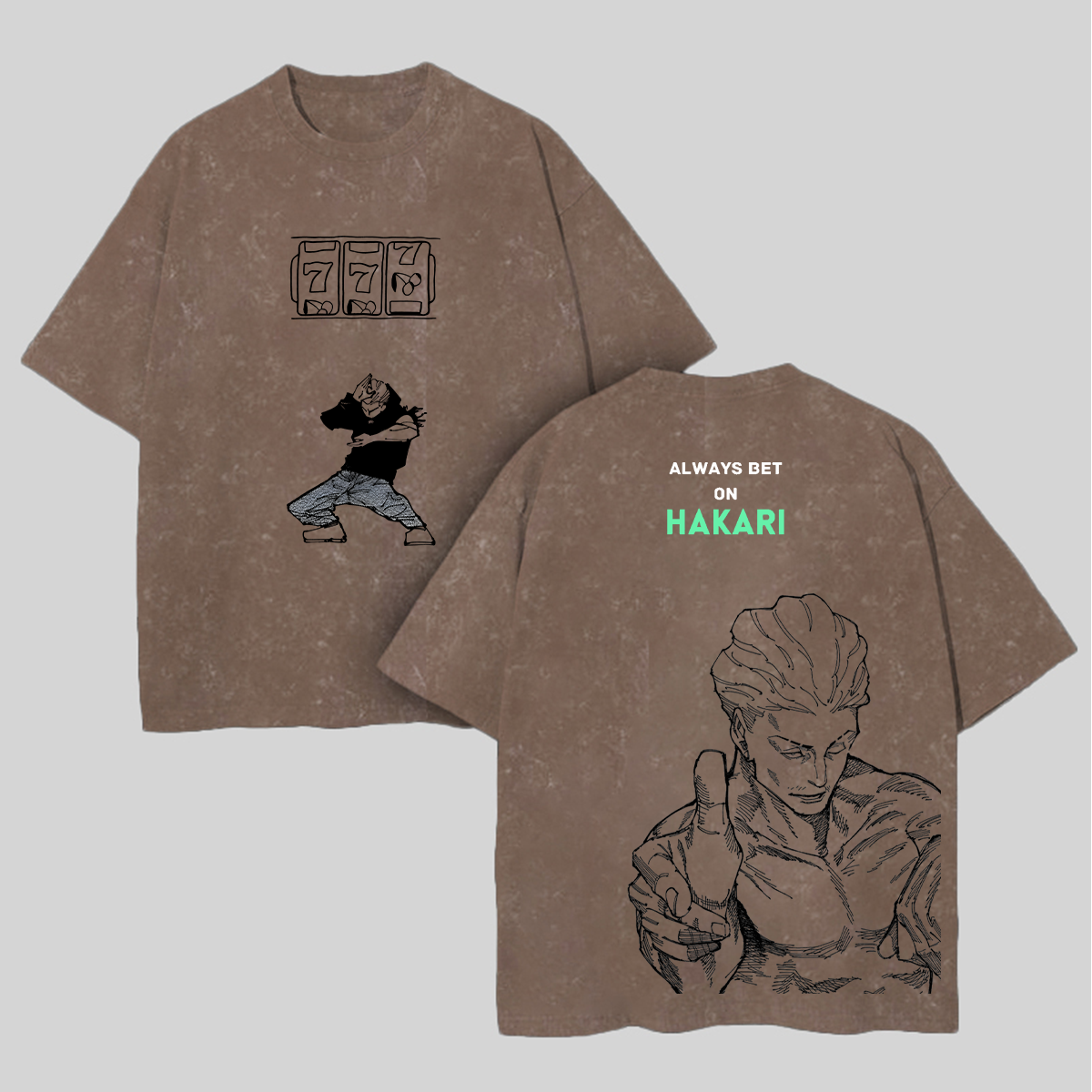 Jujutsu Kaisen Hakari Kinji Printed Unisex Washed T-Shirt