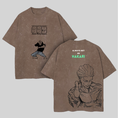 Jujutsu Kaisen Hakari Kinji Printed Unisex Washed T-Shirt