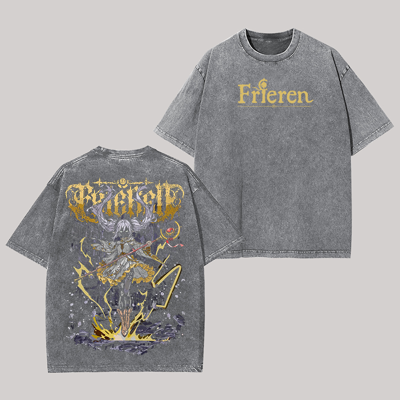 Frieren: Beyond Journey's End Printed Unisex Washed T-Shirt