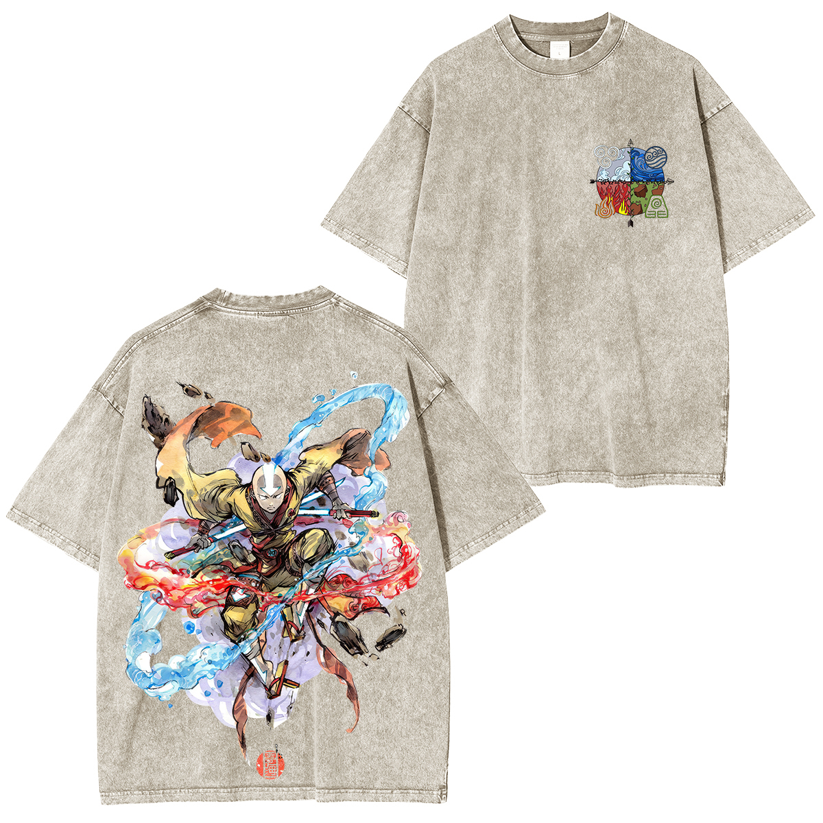 Avatar: The Last Airbender Aang Unisex Washed T-Shirt