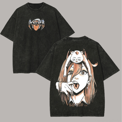 Leveorch Chainsaw Man Unisex Washed T-Shirt