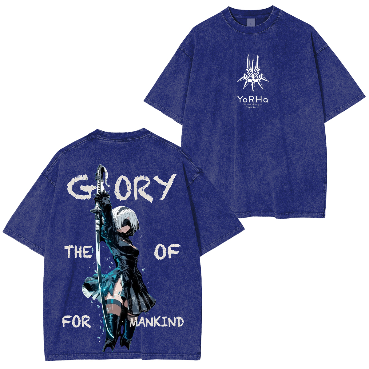 NieR:Automata YoRHa Printed Unisex Washed T-Shirt