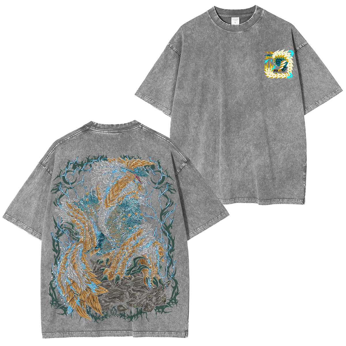 Monster Hunter Wilds Printed Unisex Washed T-Shirt