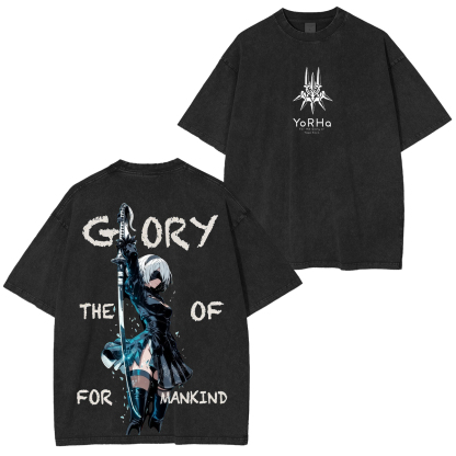NieR:Automata YoRHa Printed Unisex Washed T-Shirt