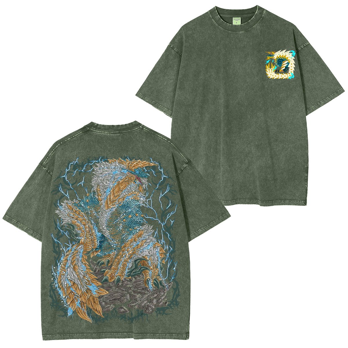 Monster Hunter Wilds Printed Unisex Washed T-Shirt