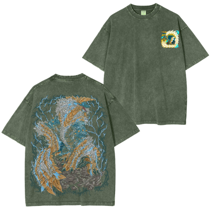 Monster Hunter Wilds Printed Unisex Washed T-Shirt