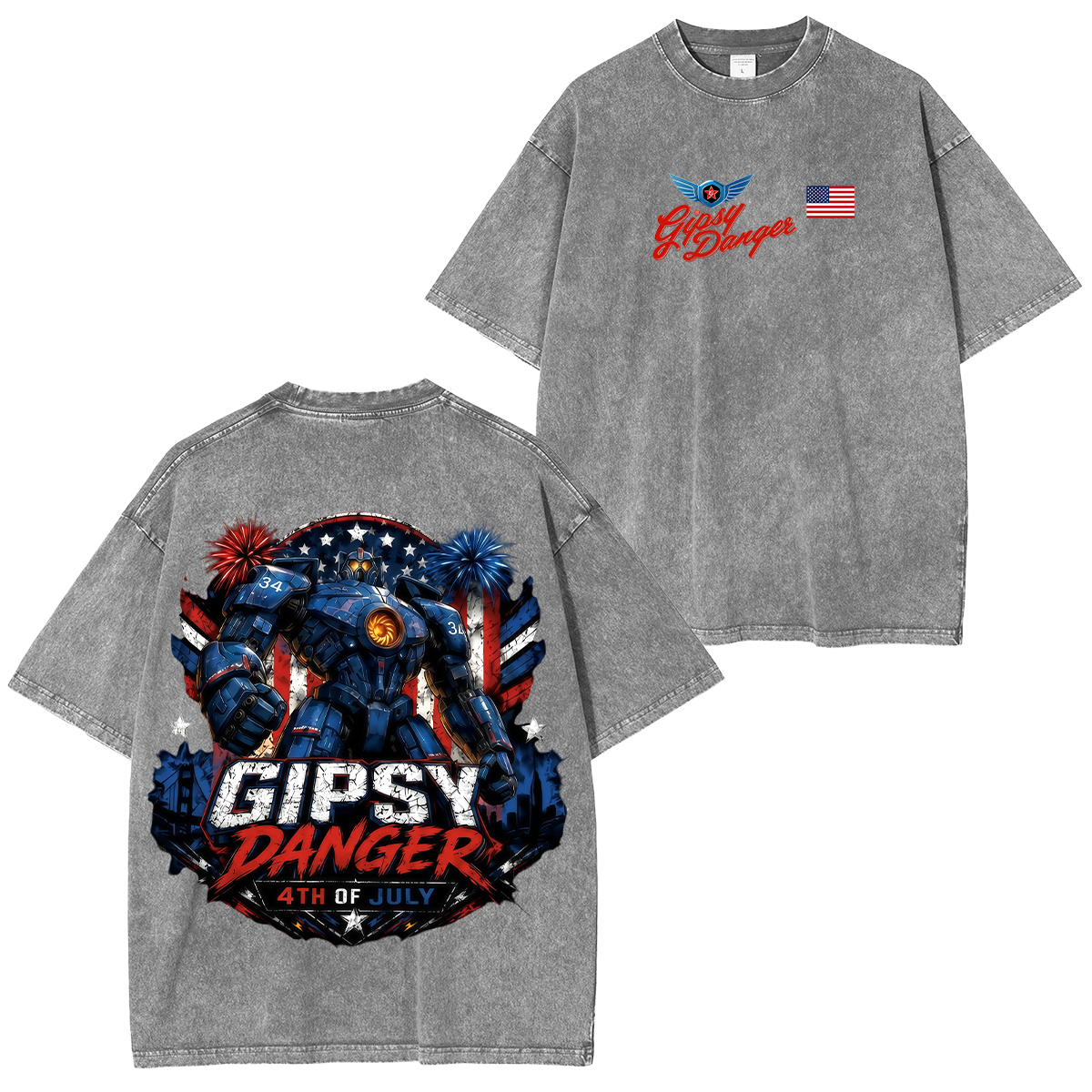  Pacific Rim Gipsy Danger Printed Unisex Oversized T-Shirt