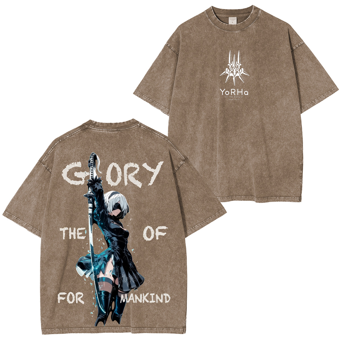 NieR:Automata YoRHa Printed Unisex Washed T-Shirt