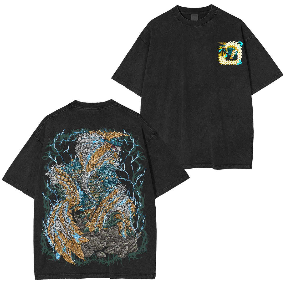 Monster Hunter Wilds Printed Unisex Washed T-Shirt