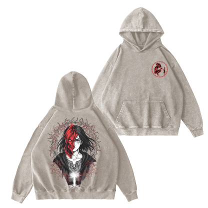 Attack on Titan Eren Yeager Unisex Washed Hoodie