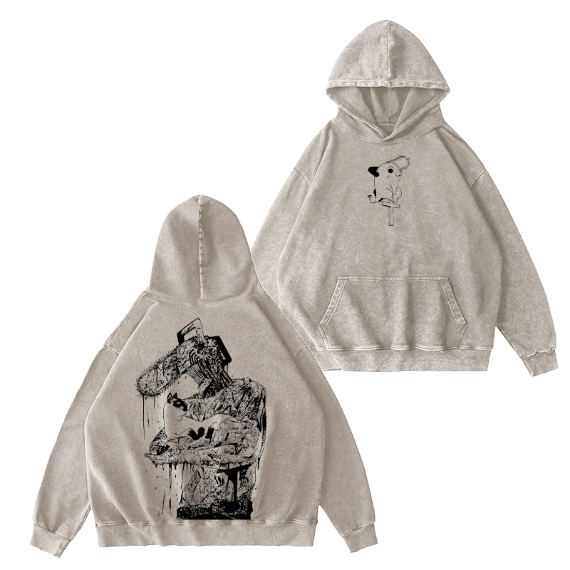 Chainsaw Man Pochita Unisex Washed Hoodie