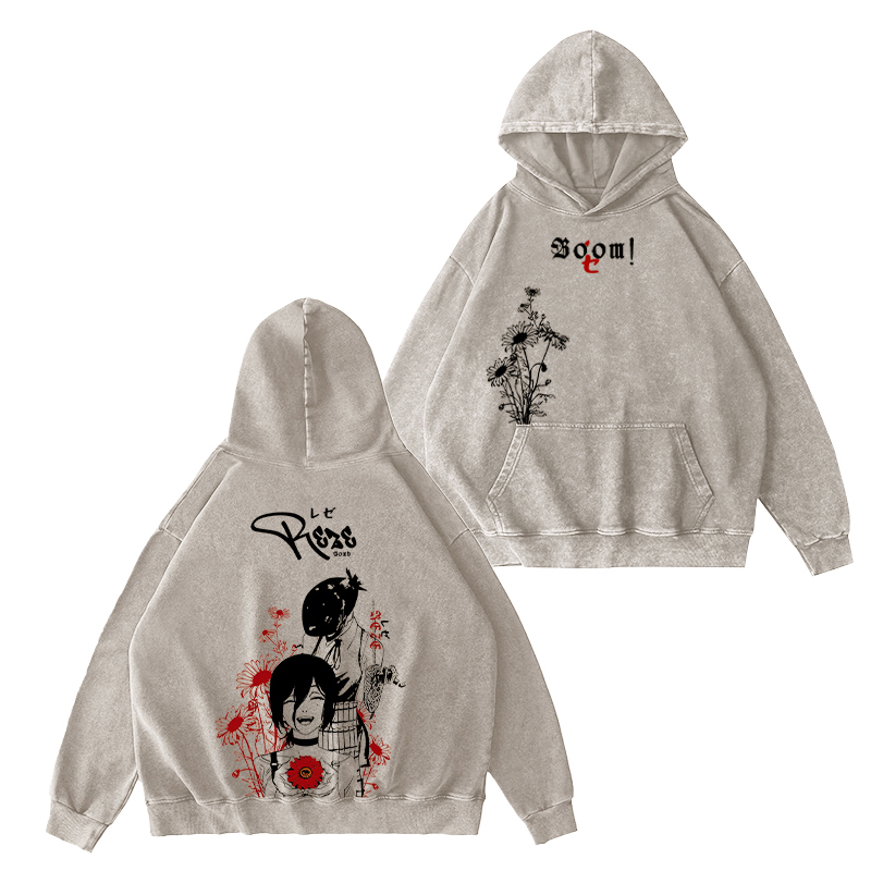 Chainsaw Man Reze Unisex Washed Hoodie